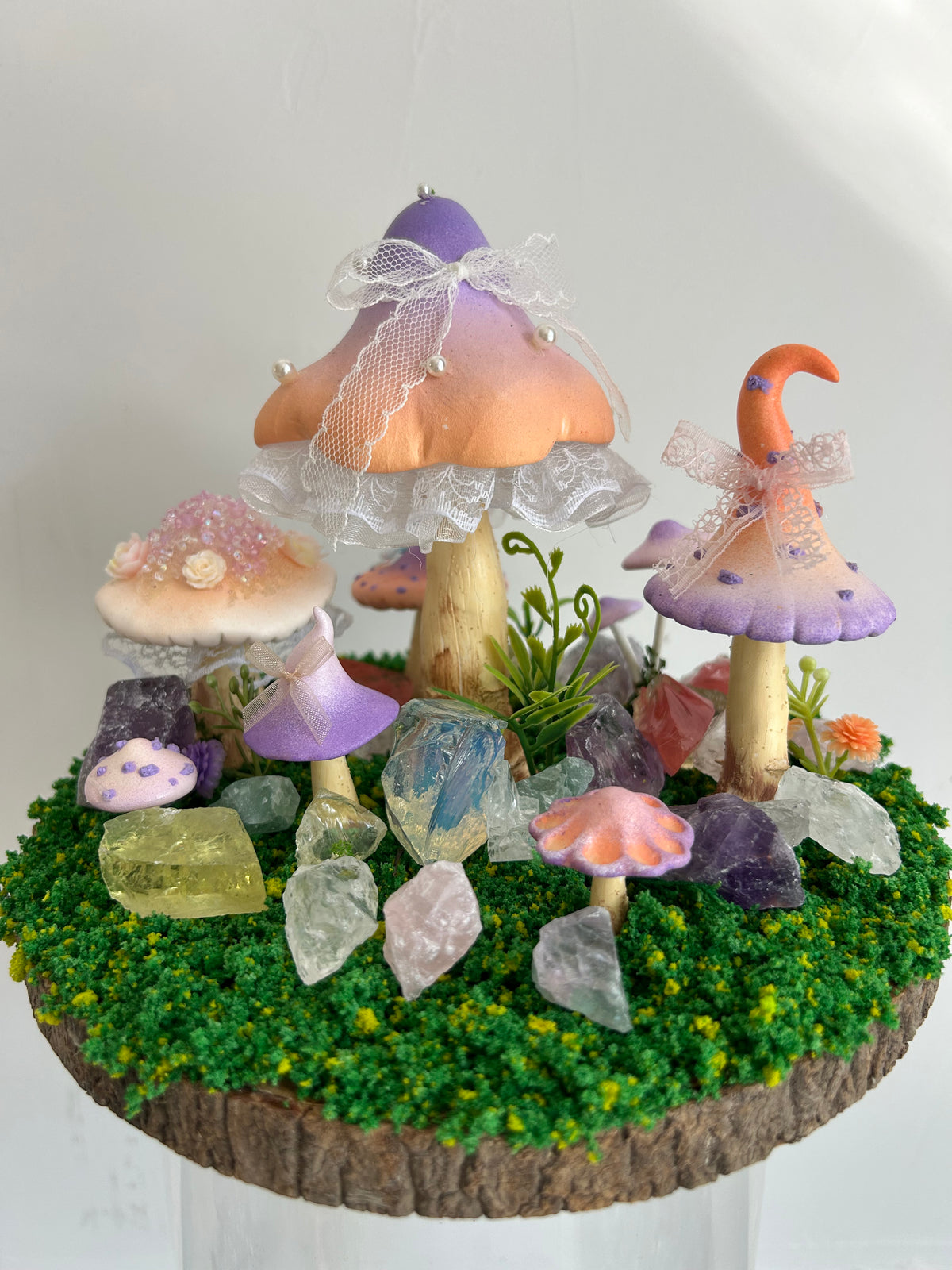 Harmony Bloom — Handmade Mushroom Forest with Natural Crystals
