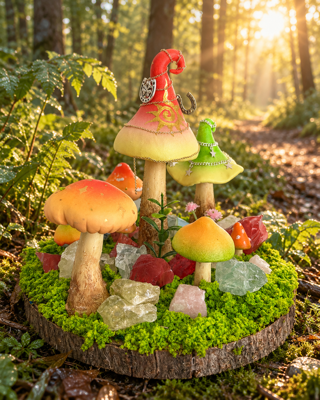 Brave Beginnings — Handmade Mushroom Forest with Natural Crystals