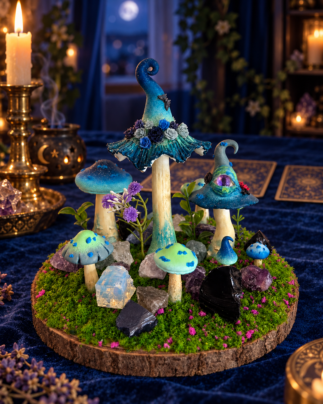 Focus Grove — Handmade Mushroom Forest with Natural Crystals